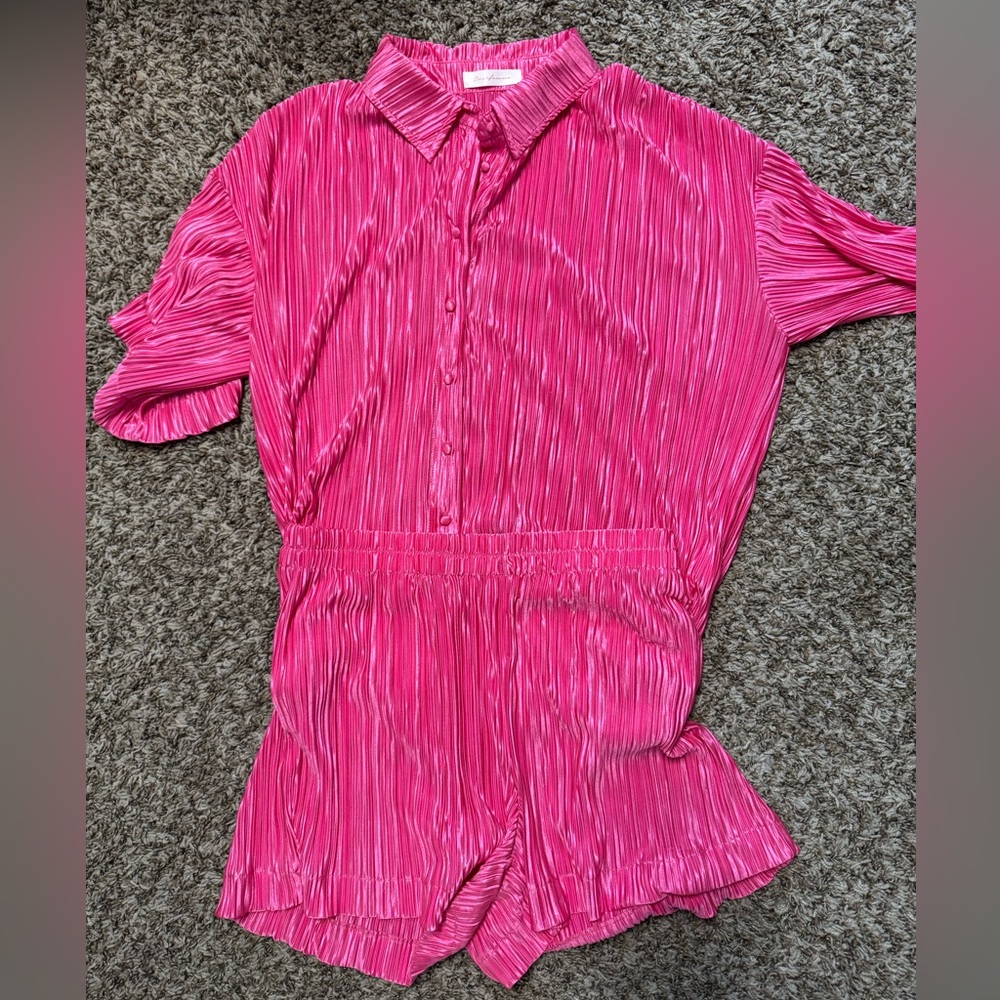 Vibrant Pink Button-Up set